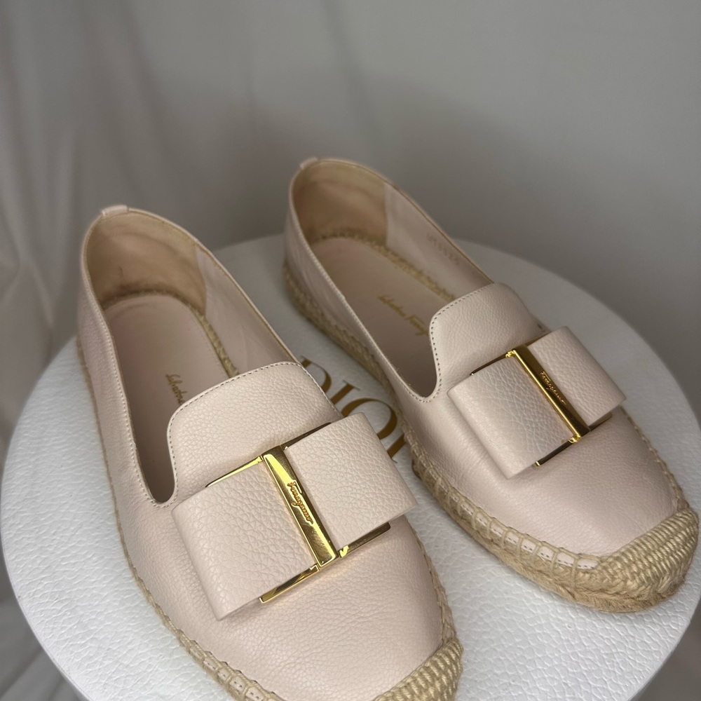 Ferragamo Pink Bow Espadrilles